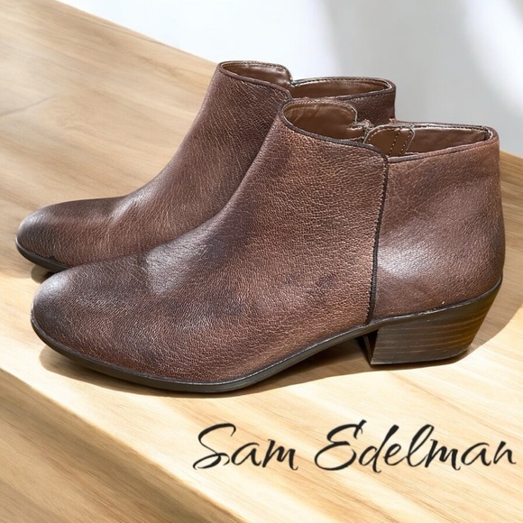 Sam Edelman-size 9 ‘Petty’ brown leather side-zip ankle boot. 1.5” heel. GUC - Picture 1 of 14